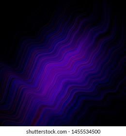 Dark Purple vector template with curved lines. Glitter abstract illustration with wry lines. Pattern for your business design.