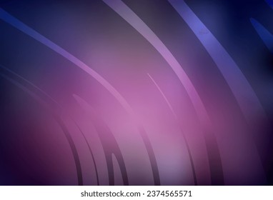 Dark Purple vector template with curved lines. A shining illustration, which consists of curved lines. A sample for your ideas.