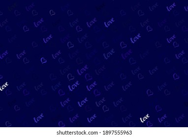 Dark Purple vector template with doodle hearts. Beautiful celebration style hearts on abstract illustration. Design for a business advert of anniversary.