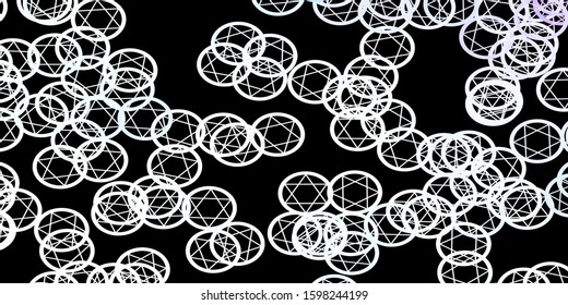 Dark Purple vector template with esoteric signs. Illustration with magical signs of spiritual power. Background for esoteric, mystic designs.