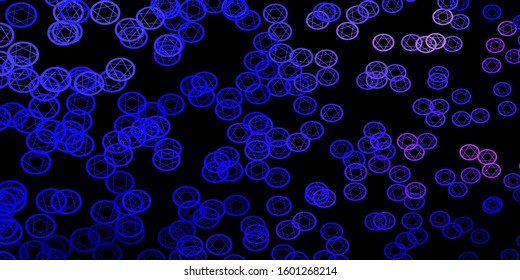 Dark Purple vector template with esoteric signs. Illustration with magical signs of spiritual power. Design for magic, spiritual events.