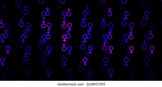 Dark Purple vector template with esoteric signs. Colorful vintage illustration with gradient alchemy shapes. Background for esoteric, mystic designs.
