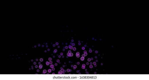 Dark Purple vector template with esoteric signs. Colorful mystic symbols with a gradient in ancient style. Simple base for your occult design.