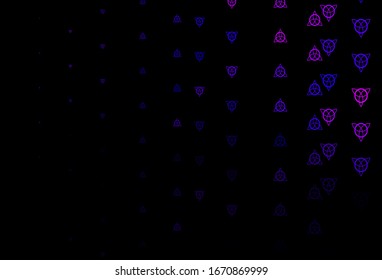 Dark Purple vector template with esoteric signs. Abstract illustration with gothic gradient shapes. Simple design for occult depiction.