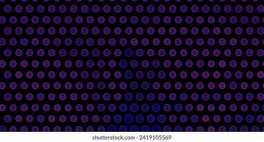 Dark Purple vector template with esoteric signs. Colorful mystic symbols with a gradient in ancient style. Best design halloween events.
