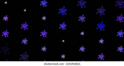 Dark purple vector template with flu signs. Colorful abstract illustration with gradient medical shapes. Wallpaper for health protection.