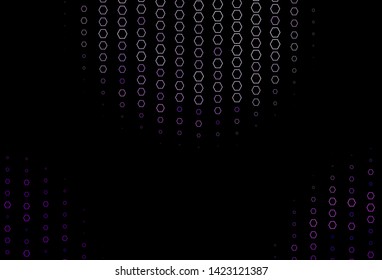 Dark Purple vector template in hexagonal style. Illustration with set of colorful hexagons. Pattern can for your ad, booklets.