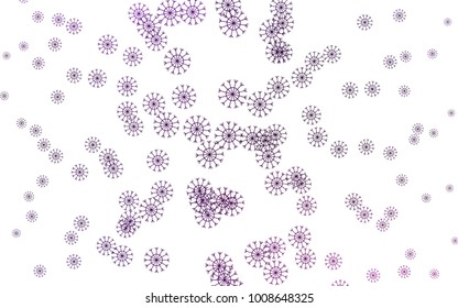 Dark Purple vector template with ice snowflakes. Snow on blurred abstract background with gradient. The pattern can be used for new year leaflets.