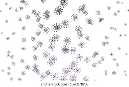 Dark Purple vector template with ice snowflakes. Snow on blurred abstract background with gradient. New year design for your ad, poster, banner.