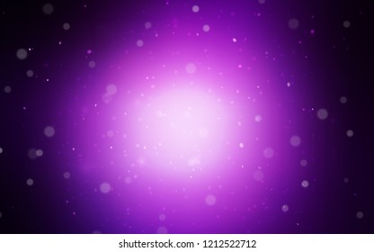 Dark Purple vector template with ice snowflakes. Blurred decorative design in xmas style with snow. The pattern can be used for new year leaflets.