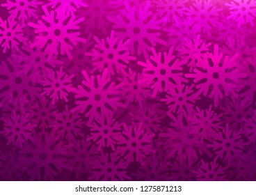 Dark Purple vector template with ice snowflakes. Blurred decorative design in xmas style with snow. New year design for your business advert.