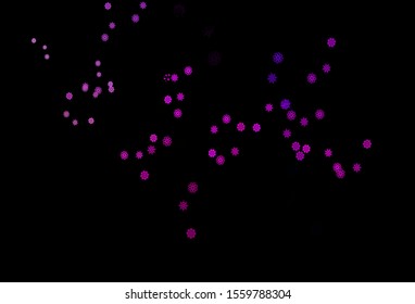 Dark Purple vector template with ice snowflakes. Modern geometrical abstract illustration with crystals of ice. New year design for your business advert.