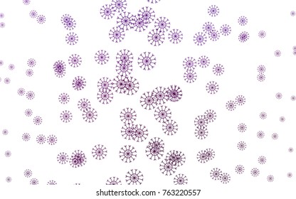 Dark Purple vector template with ice snowflakes. Decorative shining illustration with snow on abstract template. The template can be used as a new year background.