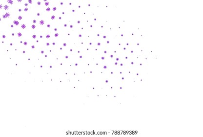 Dark Purple vector template with ice snowflakes. Decorative shining illustration with snow on abstract template. The template can be used as a new year background.