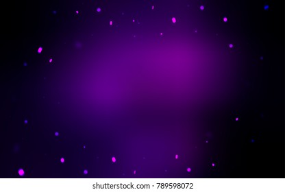 Dark Purple vector template with ice snowflakes. Decorative shining illustration with snow on abstract template. The pattern can be used for new year ad, booklets.