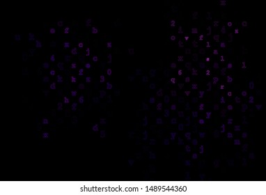 Dark Purple vector template with isolated letters. Modern geometrical illustration with ABC english symbols. Smart design for your business advert of university.