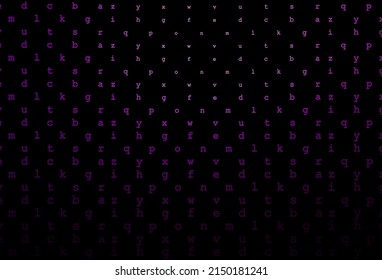 Dark purple vector template with isolated letters. Blurred design in simple style with signs of alphabet. Smart design for your business advert of university.