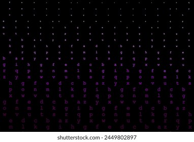 Dark purple vector template with isolated letters. Blurred design in simple style with signs of alphabet. Smart design for your business advert of university.