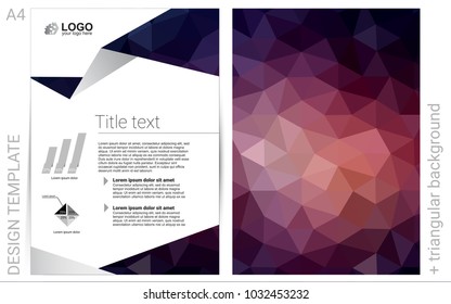 Dark Purple vector  template for landing pages. Beautiful colored sample in A4 size. Pattern for beautiful business cards, folders.