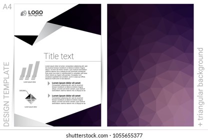 Dark Purple vector  template for landing pages. Beautiful colored sample in A4 size. Completely new template for your brand book.