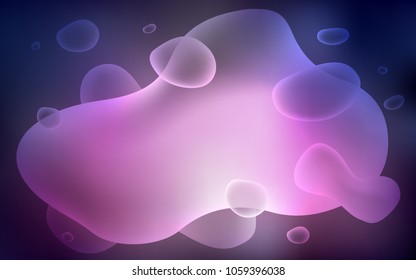 Dark Purple vector template with lines, ovals. Glitter abstract illustration with wry lines. Memphis design for your web site.