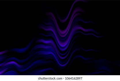 Dark Purple vector template with lines, ovals. Modern gradient abstract illustration with bandy lines. The template for cell phone backgrounds.