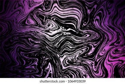 Dark Purple vector template with lines, ovals. Geometric illustration in marble style with gradient.  New composition for your brand book.