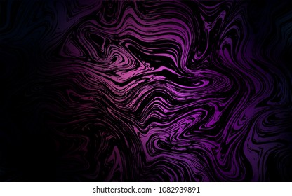Dark Purple vector template with lines, ovals. Creative illustration in halftone marble style with gradient. A completely new template for your business design.