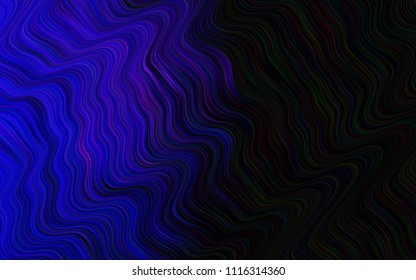 Dark Purple vector template with lines, ovals. Creative illustration in halftone marble style with gradient. A completely new template for your business design.