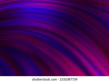 Dark Purple vector template with lines, ovals. An elegant bright illustration with gradient. Textured wave pattern for backgrounds.