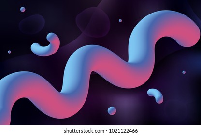 Dark Purple vector template with liquid shapes. Shining crooked illustration in memphis style. Memphis design for your web site.