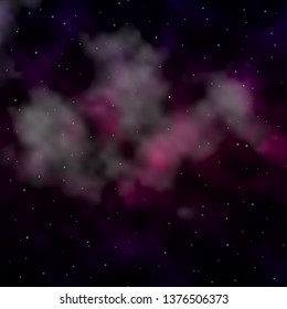 Dark Purple vector template with neon stars. Modern geometric abstract illustration with stars. Pattern for new year ad, booklets.