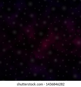 Dark Purple vector template with neon stars. Modern geometric abstract illustration with stars. Theme for cell phones.