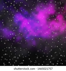 Dark Purple vector template with neon stars. Colorful illustration in abstract style with gradient stars. Best design for your ad, poster, banner.