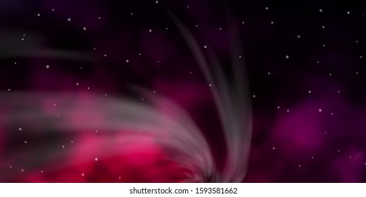 Dark Purple vector template with neon stars. Decorative illustration with stars on abstract template. Design for your business promotion.
