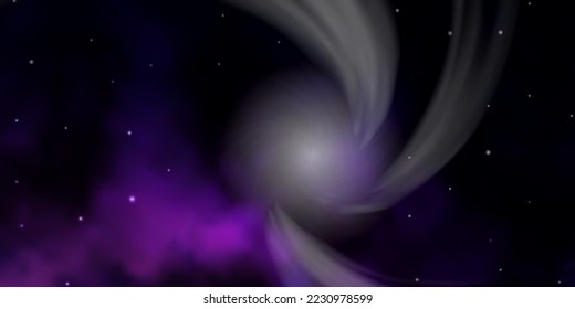 Dark Purple vector template with neon stars. Decorative illustration with stars on abstract template. Pattern for wrapping gifts.