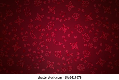Dark Purple vector template with organic meal. Beautiful colored illustration with food in doodle style. Pattern for ads of breakfast, lunch, dinner.