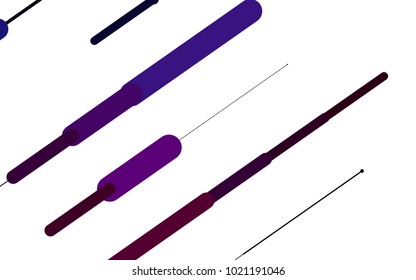 Dark Purple vector template with repeated sticks. Glitter abstract illustration with colored sticks. Smart design for your business advert.