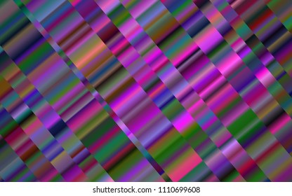 Dark Purple vector template with repeated sticks. Decorative shining illustration with lines on abstract template. The template can be used as a background.
