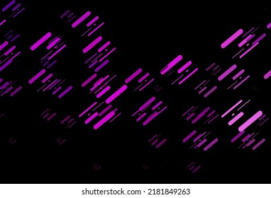 Plantilla de vector púrpura oscuro con palos repetidos. Líneas sobre fondo abstracto borroso con degradado. Patrón para anuncios, afiches, banners.