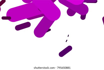 Dark Purple vector template with repeated sticks. Shining colored illustration with rounded stripes. The template can be used as a background.