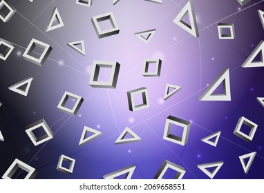 Plantilla de vector púrpura oscuro con rhombus. Ilustración de gradiente abstracto con rectángulos. El patrón se puede usar para sitios web.