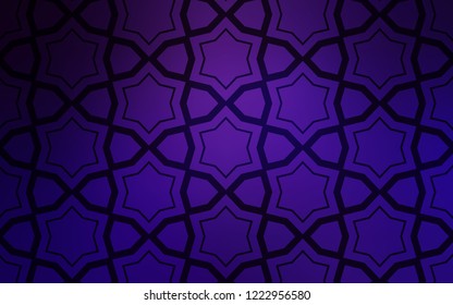 Dark Purple vector template with sky stars. Blurred decorative design in simple style with stars. Template for sell phone backgrounds.