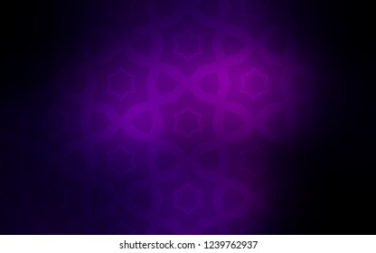Dark Purple vector template with sky stars. Glitter abstract illustration with colored stars. Template for sell phone backgrounds.
