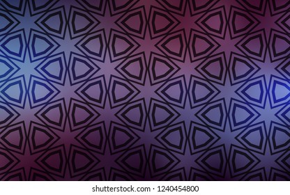 Dark Purple vector template with sky stars. Glitter abstract illustration with colored stars. Pattern for websites, landing pages.