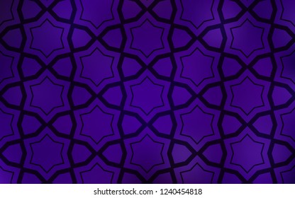 Dark Purple vector template with sky stars. Decorative illustration with stars on abstract template. Pattern for wrapping gifts.