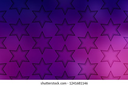 Dark Purple vector template with sky stars. Shining colored illustration with stars. Best design for your ad, poster, banner.