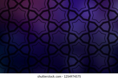 Dark Purple vector template with sky stars. Glitter abstract illustration with colored stars. Smart design for your business advert.