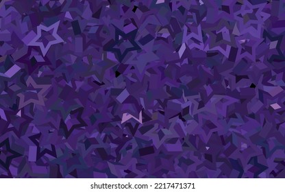 Dunkelviolette Vektorvorlage mit Sternen. Moderne geometrische abstrakte Illustration mit Sternen. Vorlage für kosmische Hintergründe.