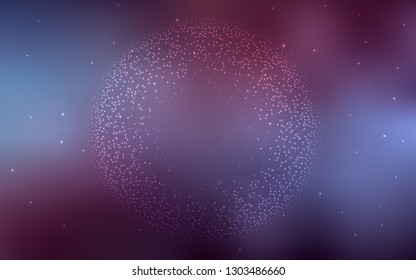 Dark Purple vector template with space stars. Glitter abstract illustration with colorful cosmic stars. Pattern for astronomy websites.